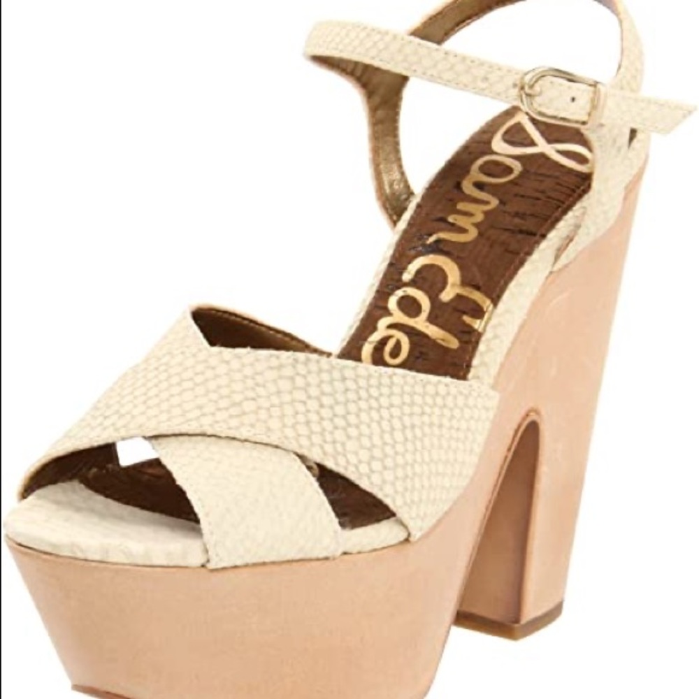 Sam Edelman Corbin  platform sandals Ivory MEGA 70s disco style